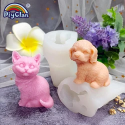 Adorável Animal Handmade Silicone Mold, ferramenta de cozimento, pai companheiro molde Aromatic gesso vela, geléia pudim molde