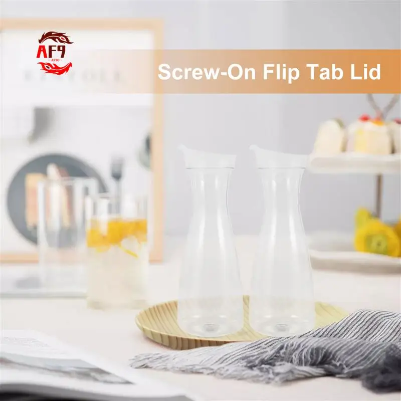 

AF90-2Pcs Пластиковые графины для воды с белыми откидными крышками - небьющиеся шарики для пищевых продуктов и перерабатываемые - банка для сока