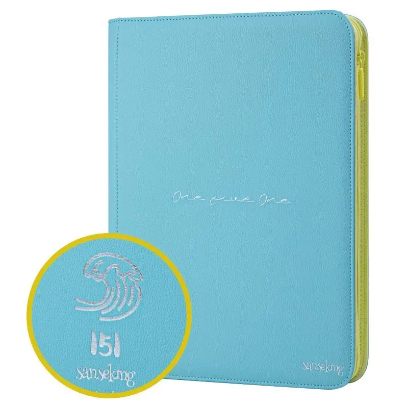 Sanseking 151 Series Zipper Card Binder Album 9-Pocket 360 Slots PU Leather for Pokemon Yu-Gi-Oh MTG PTCG Trading Card Album