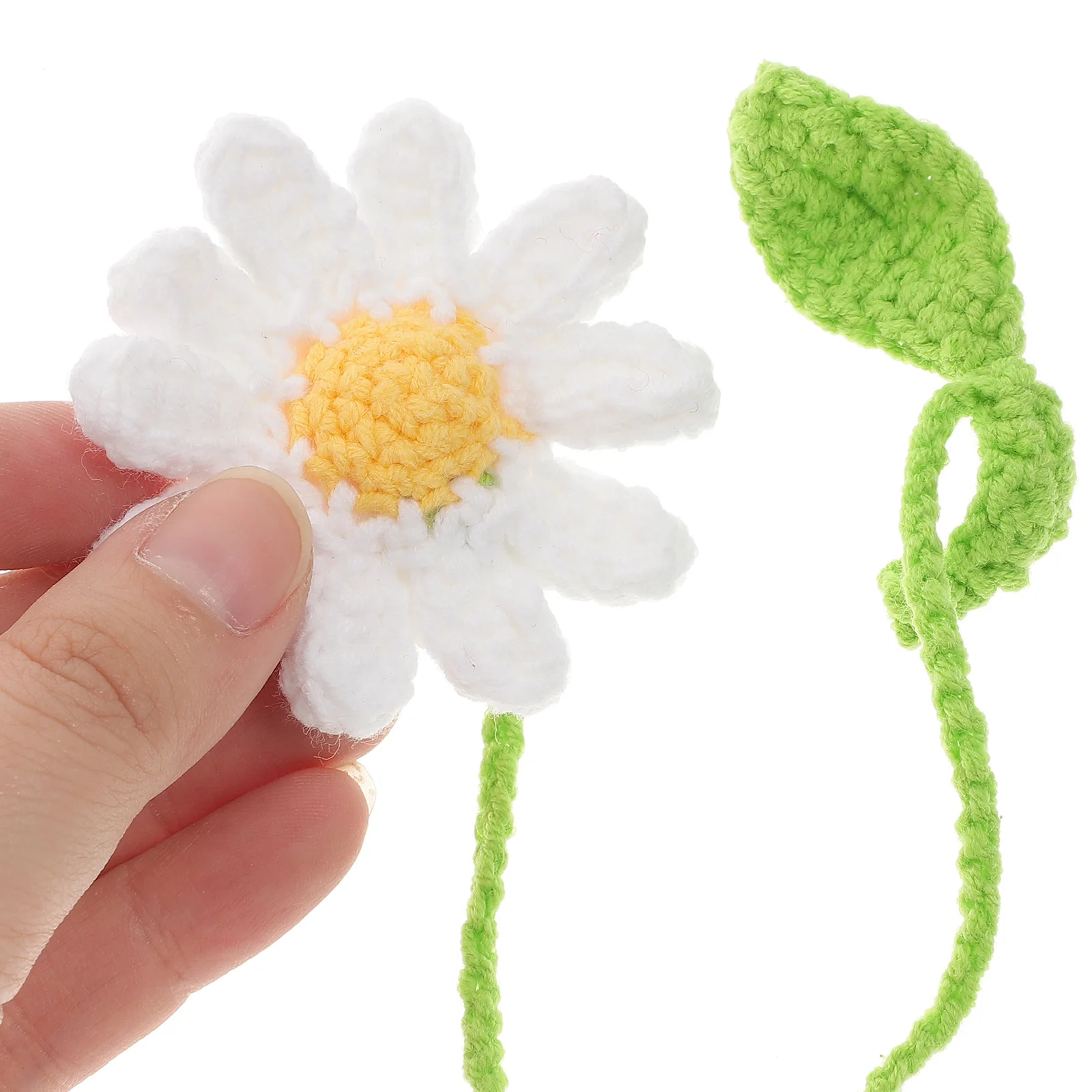 

Rear View Mirror Decorations Hanging Crochet Pendant Car Interior White Color Accessories Pendants Stylish Creative naments