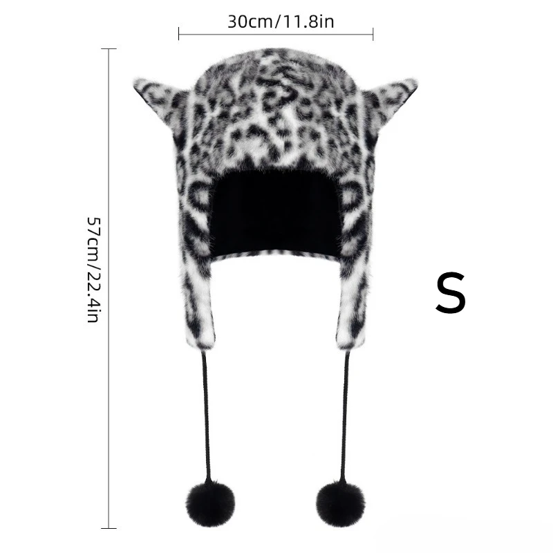 가을 겨울 코스프레 모자 레오파드 프린트 플러시 모자 귀여운 소녀 공연 코스프레 액세서리 로리타 모자 소뿔 축제 모자
