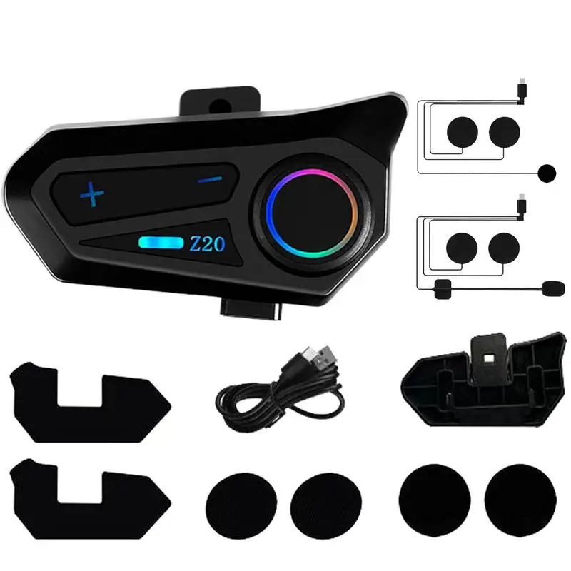 

Motorcycle Communication Headset Wireless Half Helmet Headset IPX6 Waterproof Outdoor Cycling Equipment Type-C Charging For Full