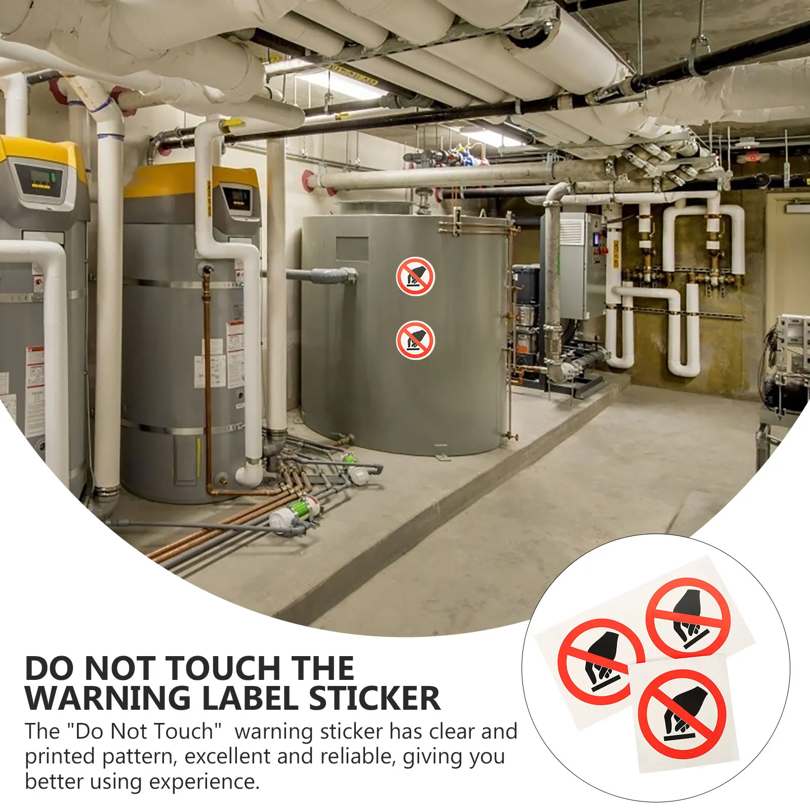 3 قطعة ملصقات علامة لا تعمل باللمس آلة تسمية لاصقة موثوقة الحذر ملصق مائي سهل عصا تحذير السلامة شارات الفينيل