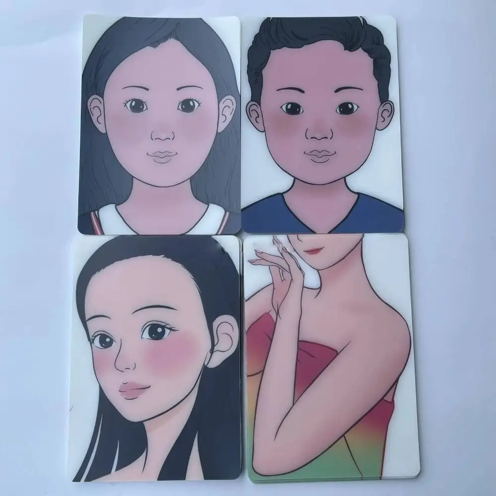 Nouveau modèle de pratique de maquillage réutilisable, planche de pratique de visages en plastique pour novices, pochoir de peinture faciale lavable pour Art corporel