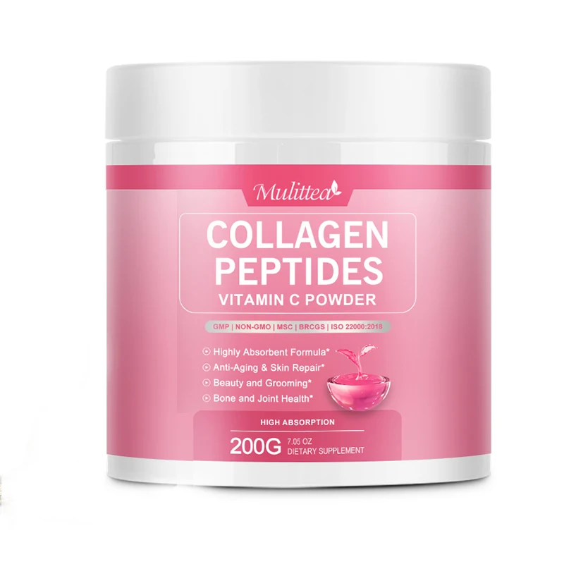 Mulittea Collagen Peptide Hyaluronic Acid for Hair, Skin, Nails and Joints Supports Naturally Sourced Hydrolyzed Protein