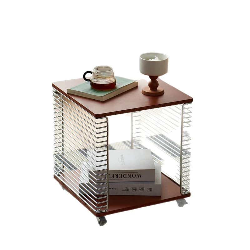 

Medieval stainless steel edge few household bay window line shelf metal book shelf sofa side cabinet