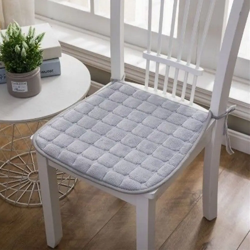 45x45cm Chair Seat Cushion Soft Padding Tie Straps Dining Chair Pad Square Shape Quilted Surface Tie On Cushion