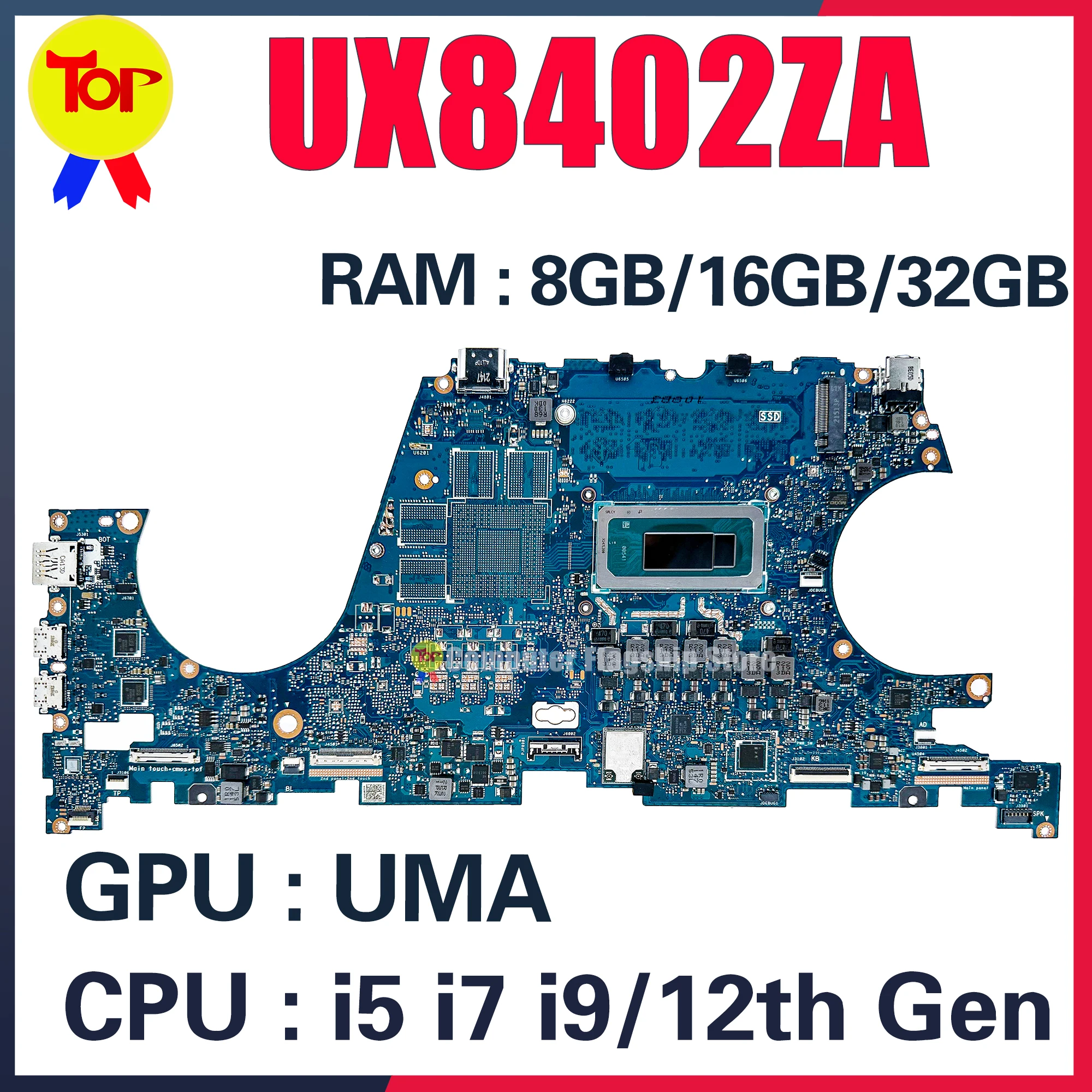 

KEFU UX8402Z Mainboard For ASUS UX8402ZA BX8402ZA BX8402ZE RX8402ZE RX8402ZA UX8402ZE Laptop Motherboard i5 i7 i9 12th Gen