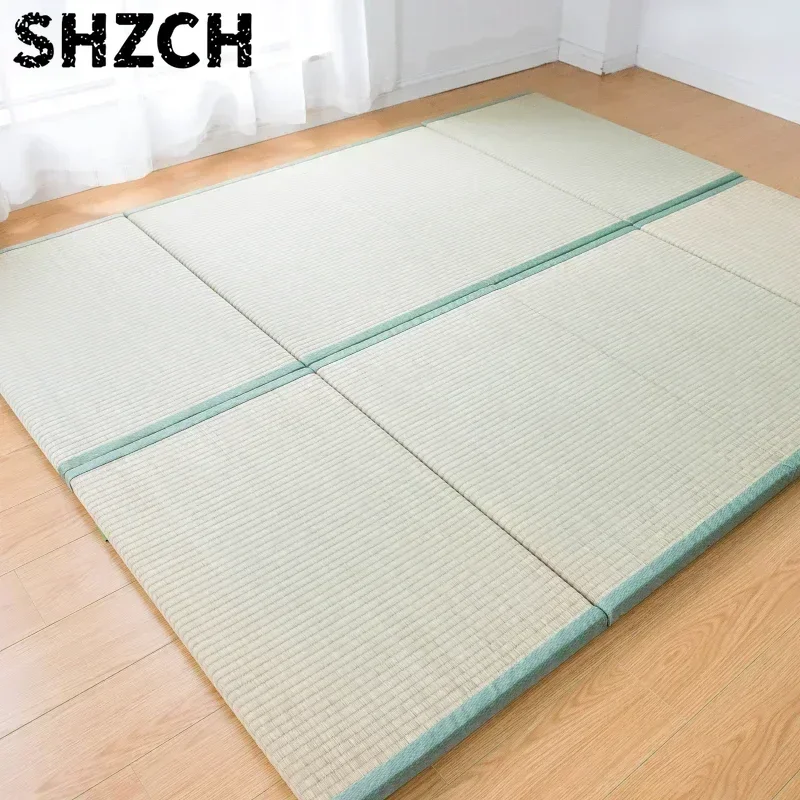 Colchón japonés Tatami, esterilla rectangular plegable de paja para Yoga y dormir, colchoneta cómoda portátil de 3cm de grosor p