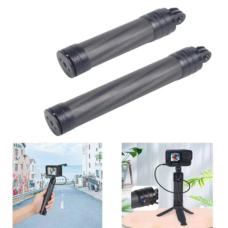 Camera Power Bank Carbon Fiber Selfie Stick Tripod Holder 22.5W Fast Charge Magnetic Mount for GoPro Insta360 Go 3 3S DJI Action