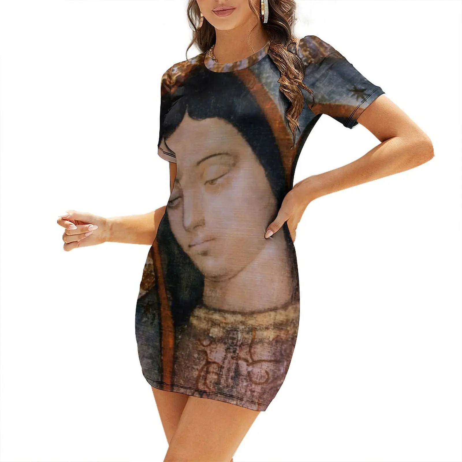 

Our Lady of Guadalupe Replica Bust Short Sleeved Dress dress Women dresses summer Dress