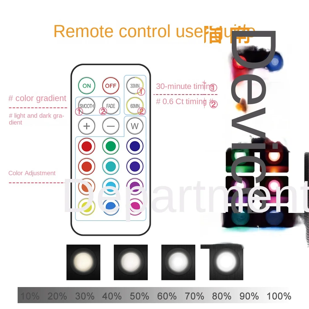 13 cor controle remoto criativo pequena noite lâmpada com luz ajustável clap rgb cor infravermelho luz do armário de controle remoto