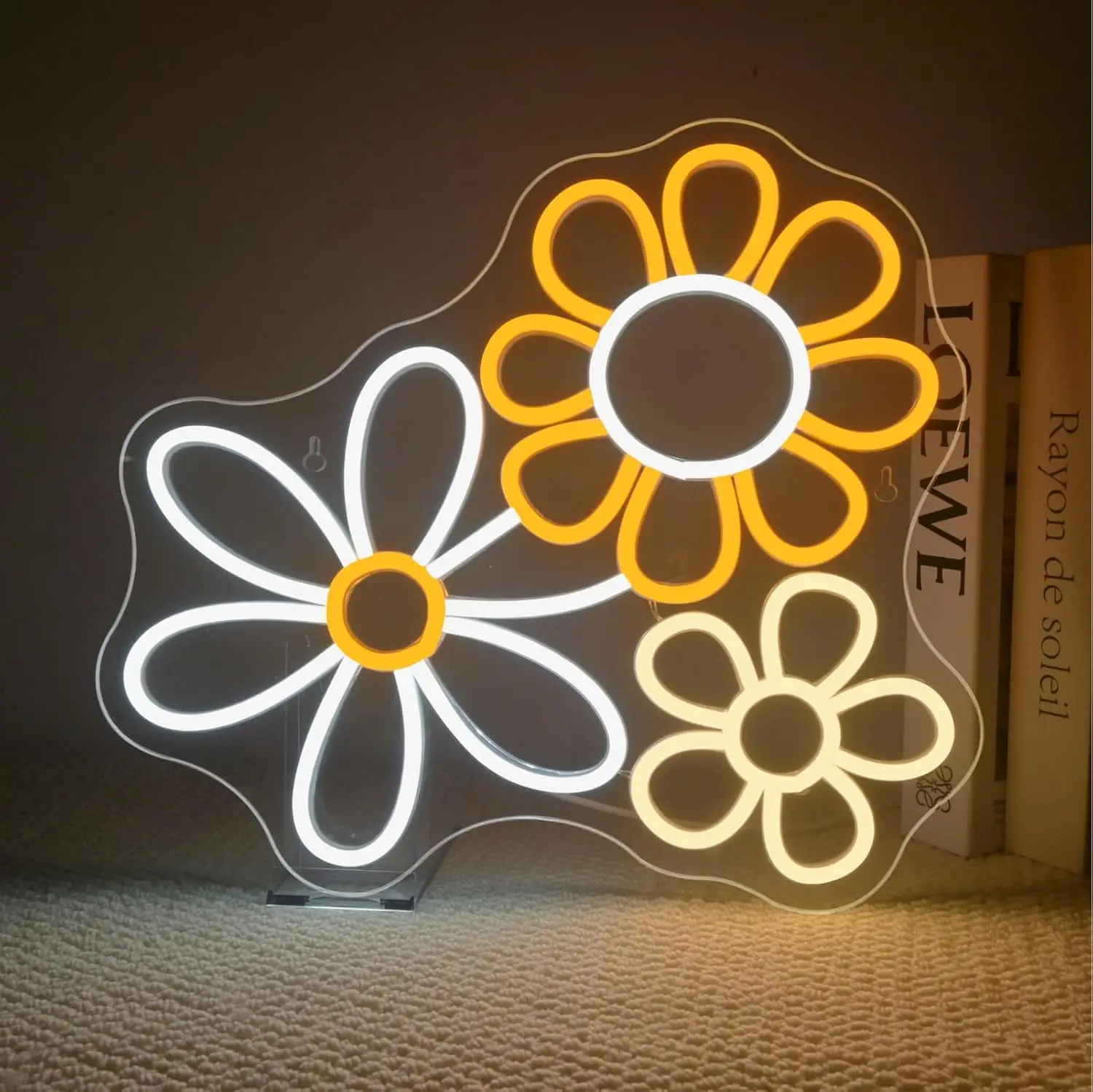 

Daisy Flowers Neon Sign USB Dimmable LED Neon Light for for Home Bedroom Cafe Party Boho Vintage Decoration Birthday Gift