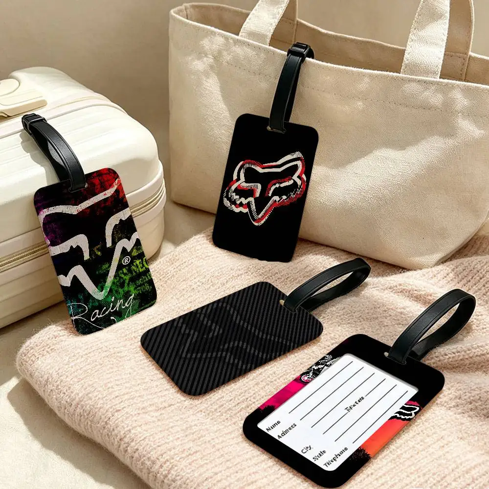 Motorcycle F-Foxes PVC Luggage Tag With Information Card Anti lost Name Label For Suitcase Backpack Travel Accessory