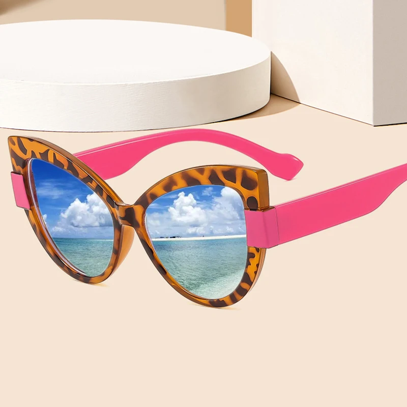 

Men Women Stylish Cat Eye Sunglasses Eyewear Fashion Unisex Casual Anti-UV Sunshades Trendy Large Frame Oversized Sun Glasses