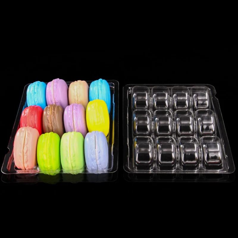 10 00piece.Custom.Macaron Packaging Macaron PET Food Grade Plastic Macaron Trays Pastry Packaging