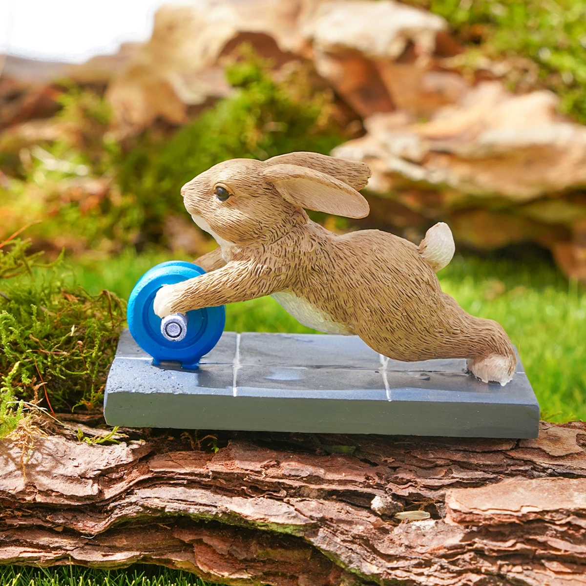 1PC, rabbit fitness shaped resin decorative item, suitable for potted plant and garden shaping decoration