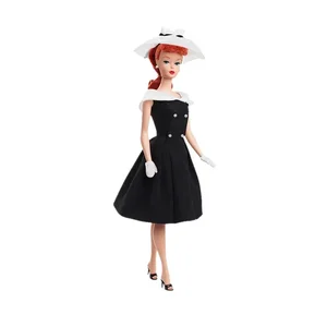 Tanda Tangan Barbie Retro Asli Boneka Replika Klasik 1962 Gaun Hitam Putri Mainan Tubuh Silkstone untuk Anak Perempuan Koleksi Khusus 8 barbiee penjualan terbaik - №