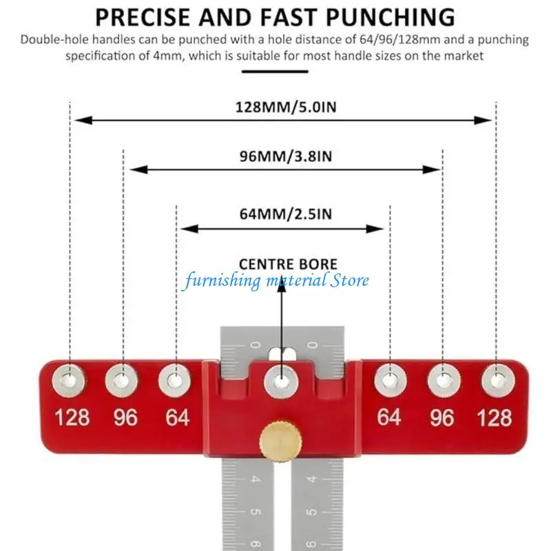 Y5GD خزانة الأجهزة Doweling Jig ، أداة قالب خزانة قابل للتعديل للمقابض ، المقابض #6