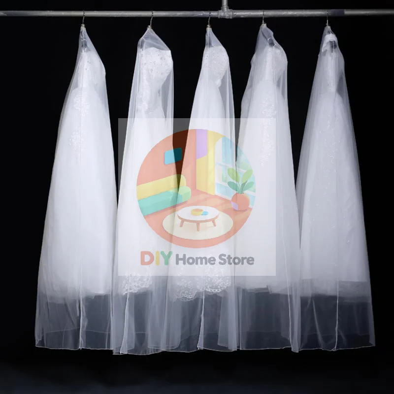 Foldable Garment Dust Cover Waterproof Clothing Protector Reusable Bridal Wedding Gown Long Coat Bag for Closet Storage