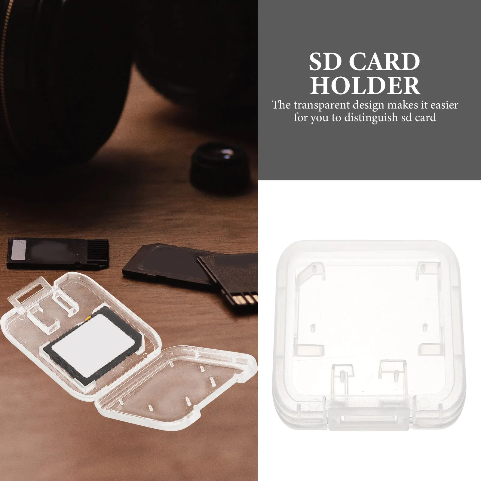 

24Pcs Transparent Card Storage Cases Plastic Memory Card Holders Compact Portable Lightweight Protective