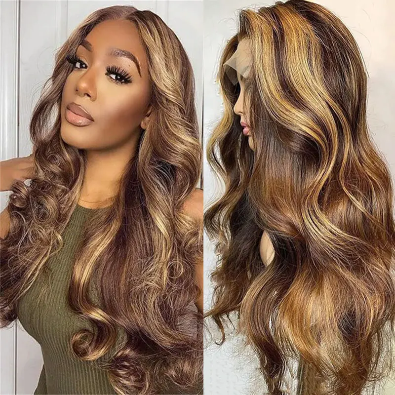 P4/27 Highlight 13x6 Hd Lace Frontal Wig Human Hair Body Wave Ombre Honey Blonde 13x4 Lace Front Wig Human Hair Highlight Wigs