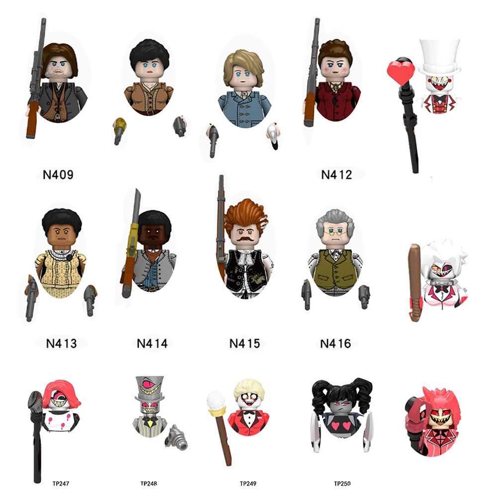 Набор-строительных-блоков-«Мультяшный-демон-и-вестерн-ковбой»-мини-фигурки-персонажей-с-аксессуарами-и-оружием-коллекционные-игрушки-для-детей-подарок