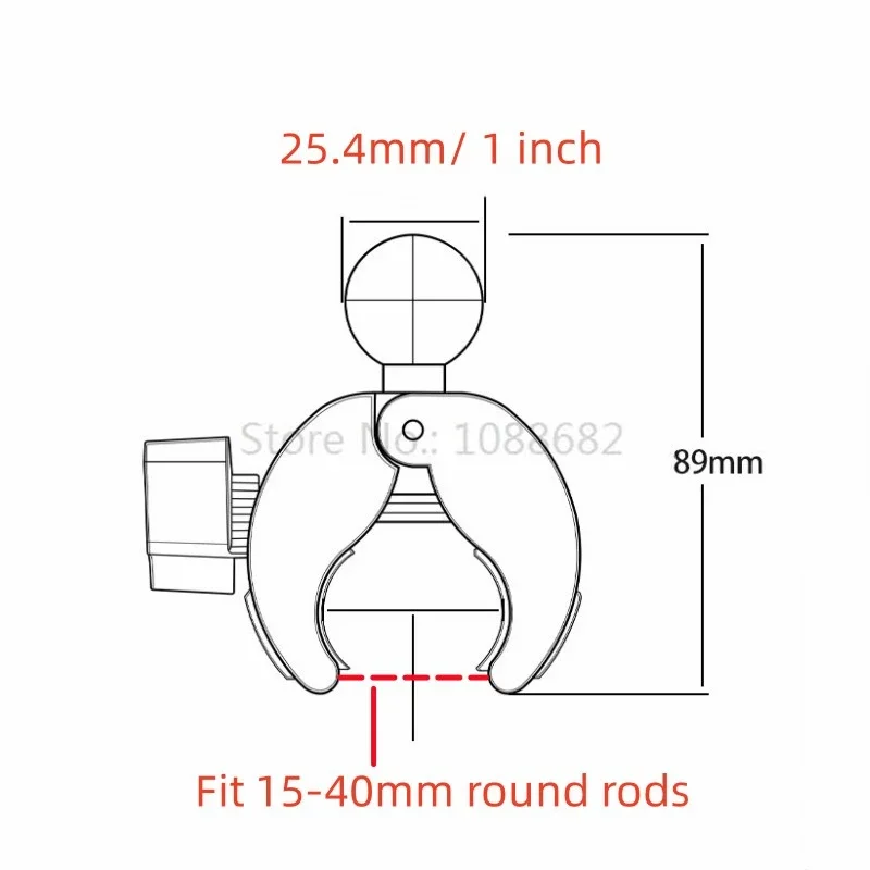 مشبك مقود الدراجات النارية والدراجات ، قاعدة تثبيت قضيب السكك الحديدية ، 1 "Ballhead لكاميرا حركة GoPro ، مشبك تثبيت المشبك