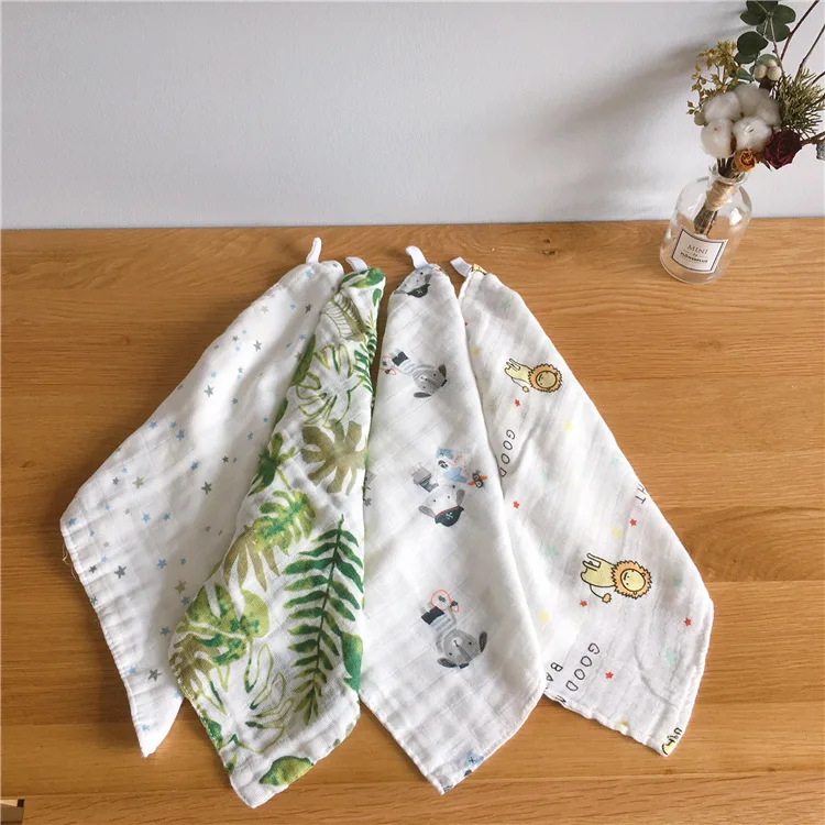 Bamboo Cotton Newborn Square Baby Towels Feeding Saliva Gauze Wash Face Towel Children Handkerchief Pure Wipe Bandana Bib