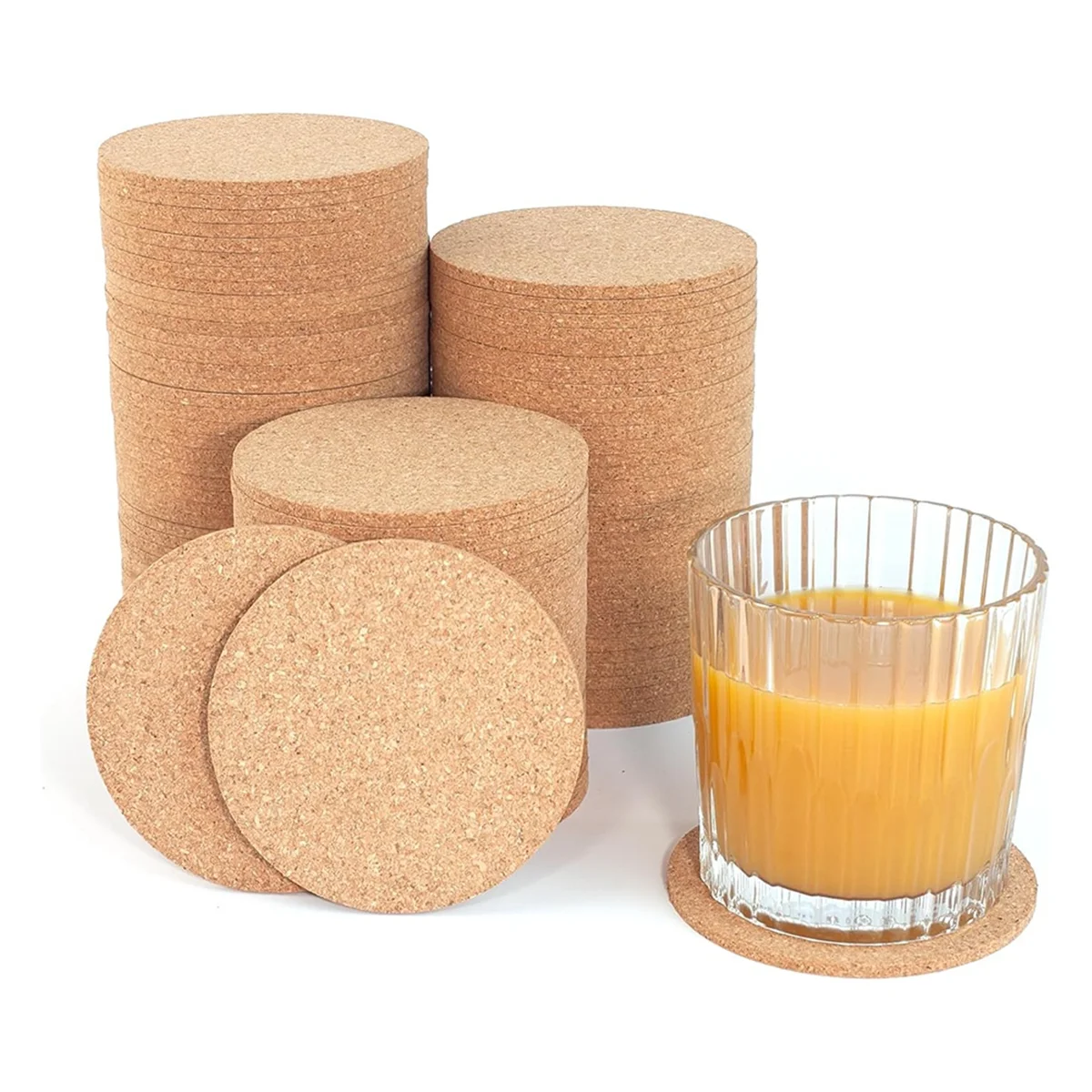 Cork Coasters Set of 50- 3.5In Round,Eco-Friendly Drink Pads for Home,Office,Bar,Perfect for Coffee Tables,Desks & More HOT