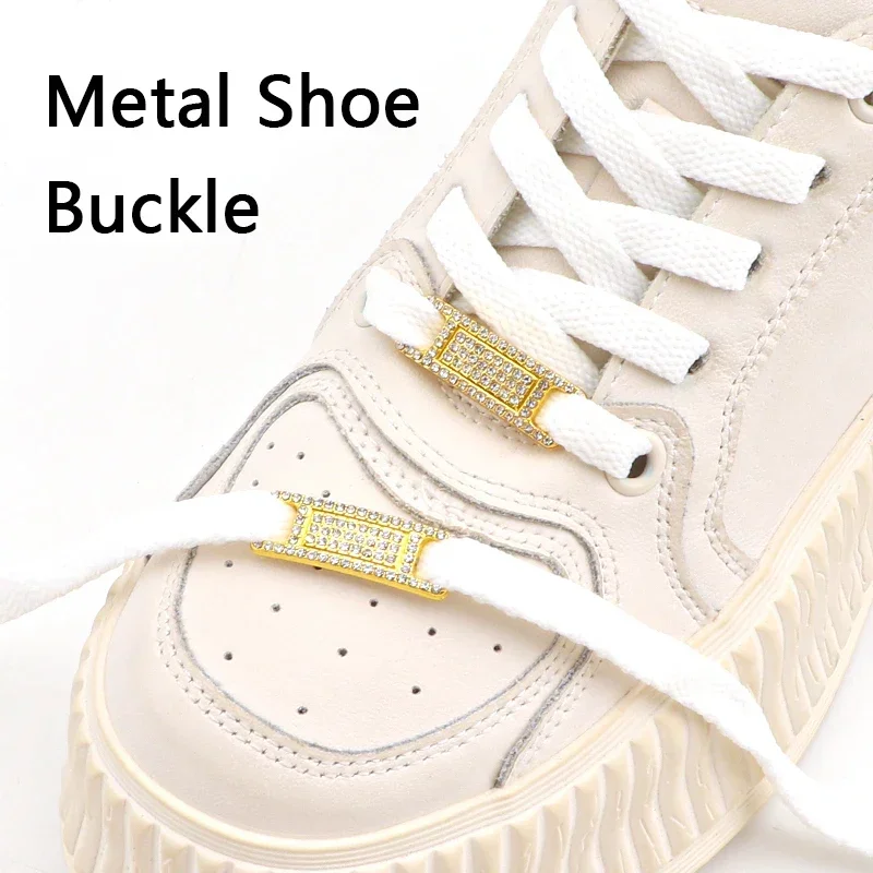 NEW AF1 Metal Tag Shoelaces Decorations Men and Women Suit Sneakers Shoelace Fashion Heart Diamond Shoes Accessories 2PCS/Pair