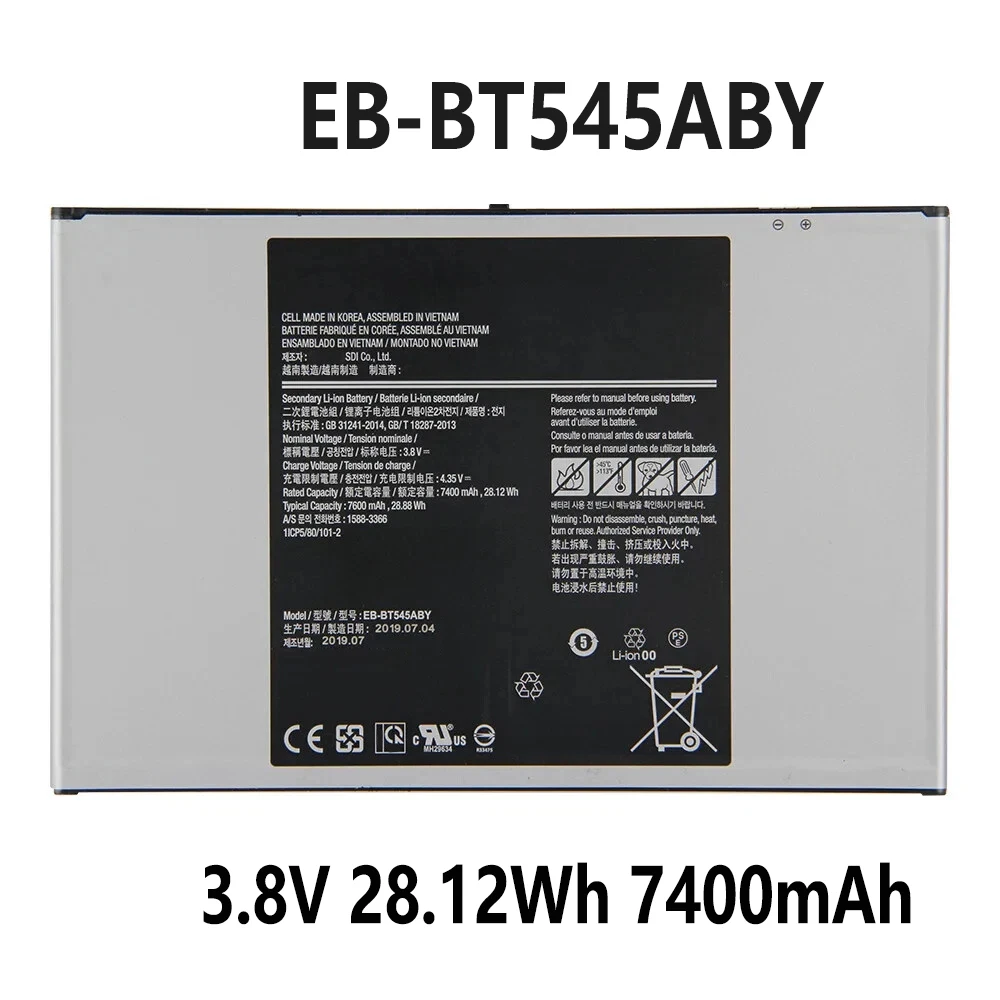 

EB-BT545ABY 3.8V 28.12Wh 7400mAh Laptop Battery For Samsung Galaxy Tab Pro Active Pro T545 SM-T545