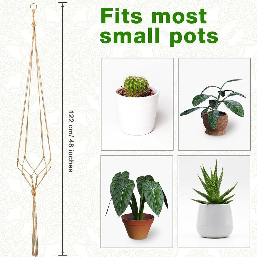 20 Pcs 48 Inches Plant Hangers Jute Rope Plant Holder Indoor Outdoor Garden Planter Pot Holder Basket