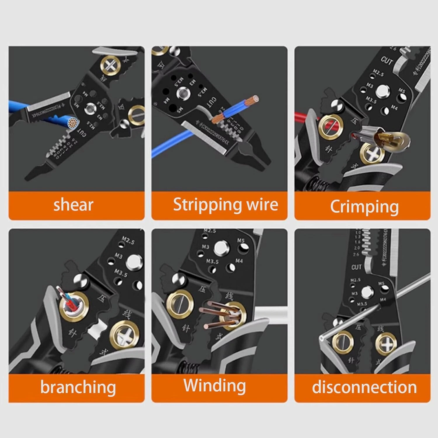Steel Wire Stripper and Crimping Tool - Multi Purpose Electricians Pliers for Cutting and Crimping Hair cutter Foil shaver Nifes