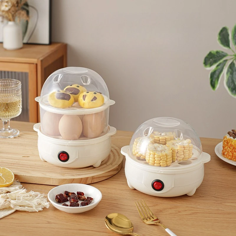 

High Temperature Resistant Odorless Multifunctional Egg Cooker Mini Home Breakfast Steamer Anti Dry Burn Automatic Off