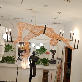 LED-Lit Resin Art Figure: A Dynamic Sculpture for Interior Decor