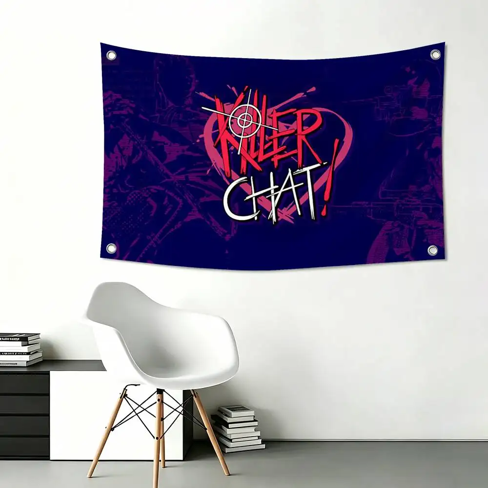 K-Killer Chat Robin Misaki Funny Flags for Bedrooms Home Decor Items Outdoor Decors Garage Decoration Flaga