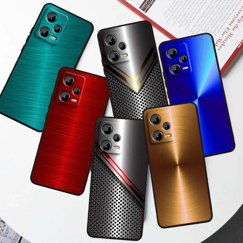 

Metal design patterns For Xiaomi Redmi Note 14 13 12 12S 11E 11 11S 11T Pro Plus 4G 5G Black Soft TPU Cover Phone Case