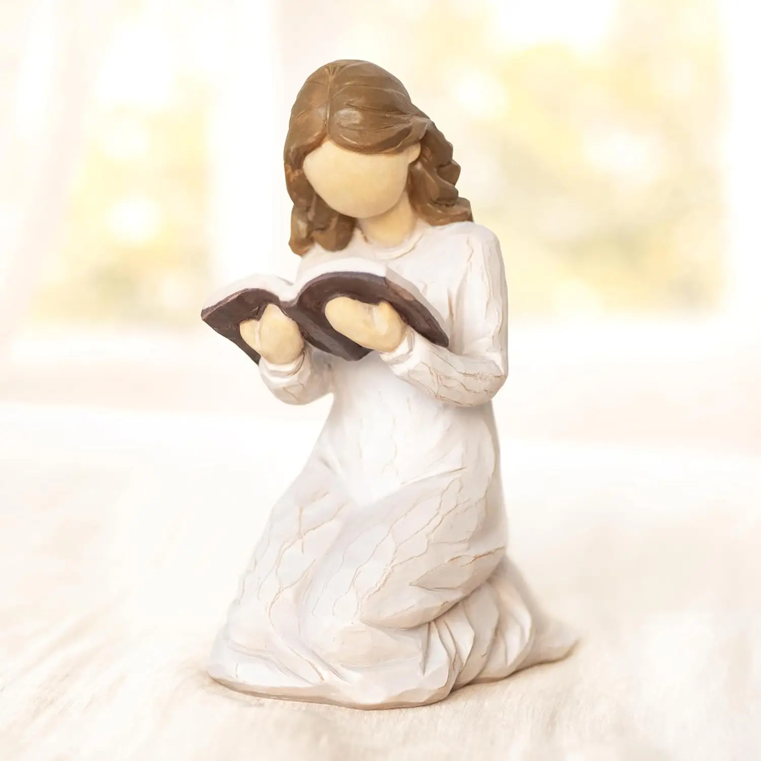 

Kneeling Reading Figurine for Book Lovers Resin Bookshelf Decor Gift
