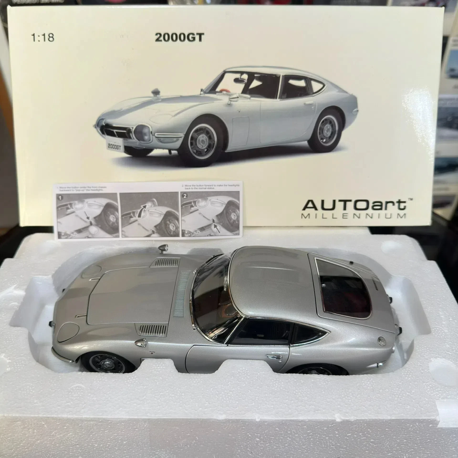 Autoart 1:18 2000GT Coupe Simulation Limited Edition All Open Alloy Metal Static Car Model Toy Gift