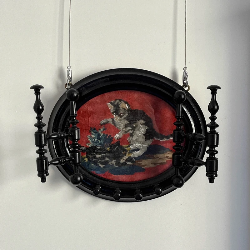 

Medieval hanger clothing rack wall wood body embroidery decoration