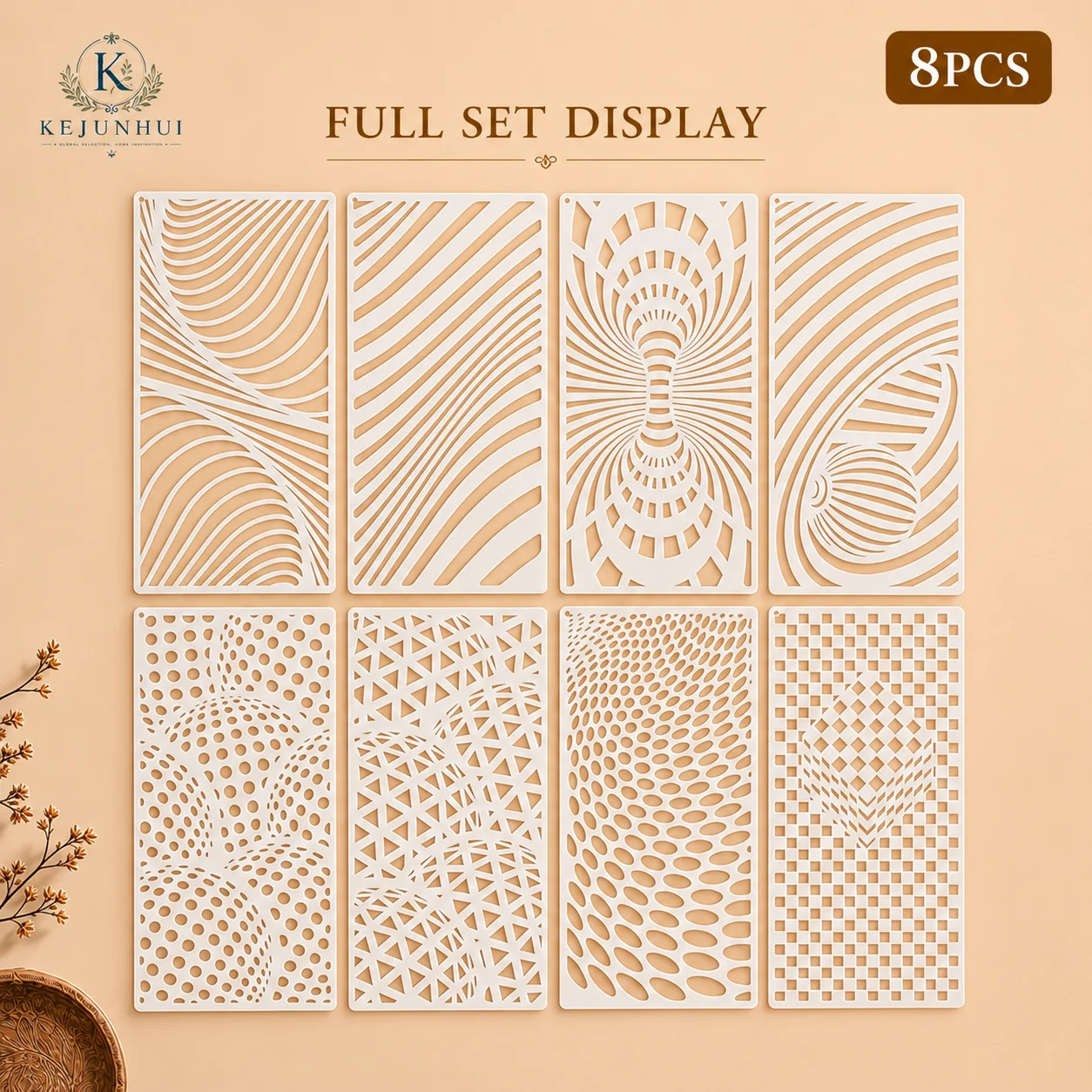 Geometric Texture Stencils Reusable PET Templates