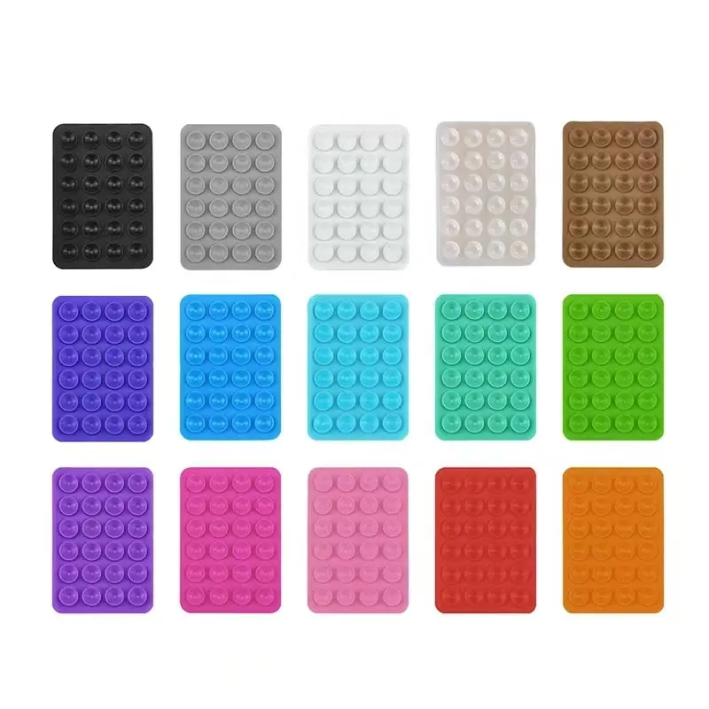 1 Pack Double Sided Silicone Suction Cup for Cell Phone Fixing with Adhesive Backing Anti-Slip Smartphone Holder