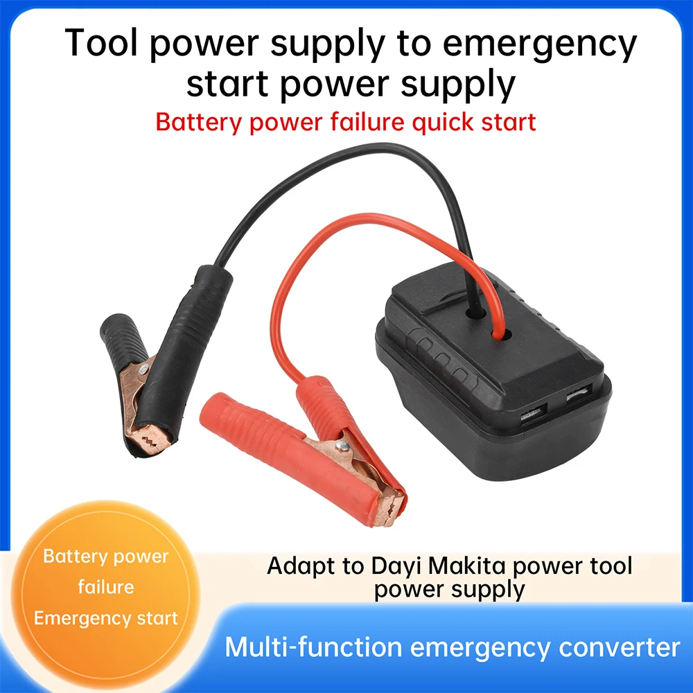 Notstart-Netzteil, tragbar, Standard-Dual-USB-Ladeanschlüsse, geeignet für Makita Lithium-Batterie-Konverter-Ladegerät