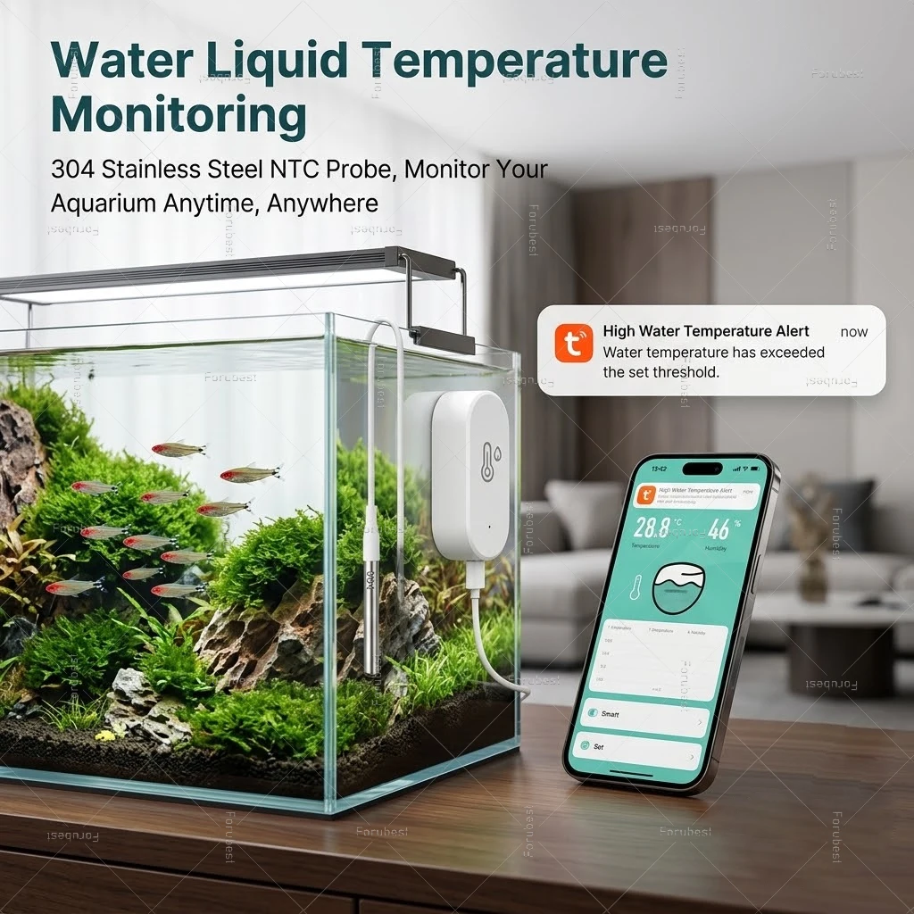 Zigbee Smart Thermometer Hygrometer mit NTC-Sonde für Pool, Kühlschrank, Gefrierschrank, Flüssigkeitstemperatursensor für Zigbee2MQTT TUYA – Detail 7