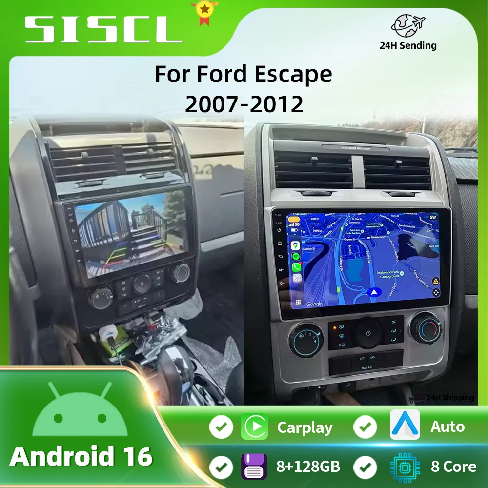 

Android 16 Auto For Ford Escape 2007 2008 2009 2010 - 2012 Car Radio Multimedia Player Auto Navigation GPS Stereo WIFI No 2 din
