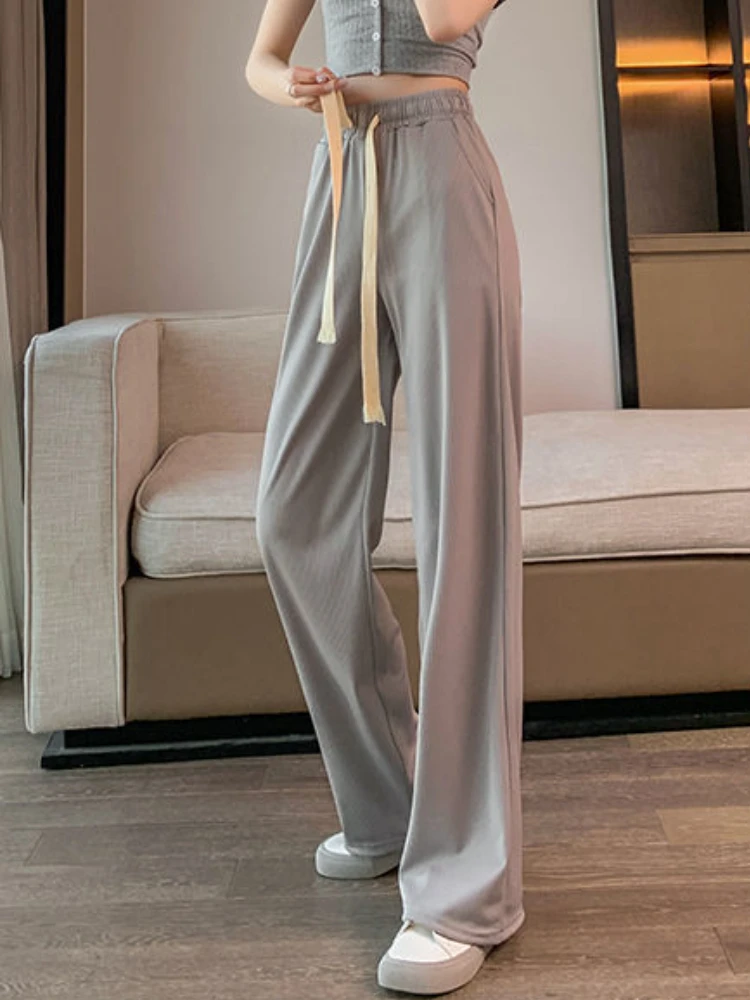 Pantalones informales para mujer, Pantalones rectos y finos, cómodos, Ulzzang, sencillos, básicos, combinan con todo, ocio Popular, estilo coreano, Chic