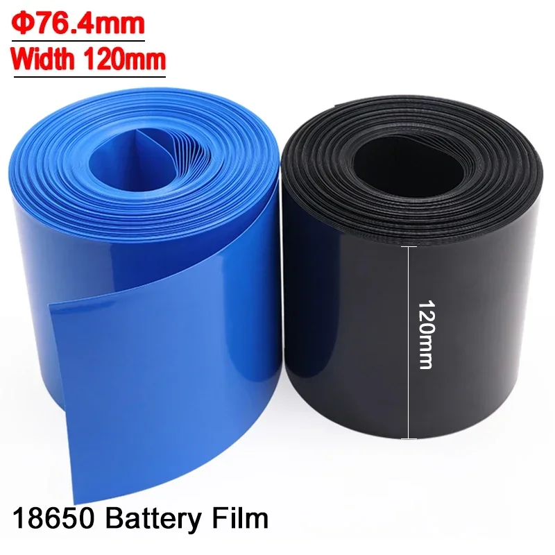 2/5/10/50m Width 120mm PVC Heat Shrink Tube Insulated Film Wrap Protection Case Wire Cable Sleeve Lithium Battery 18650 Pack