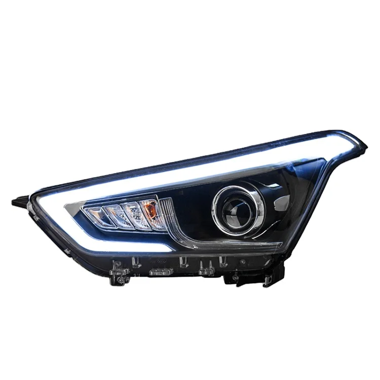 

Автомобильные фары, модифицированные светодиодные дневные ходовые огни, стример, поворотники, ксеноновые фары с двойными линзами для Hyundai Ix25