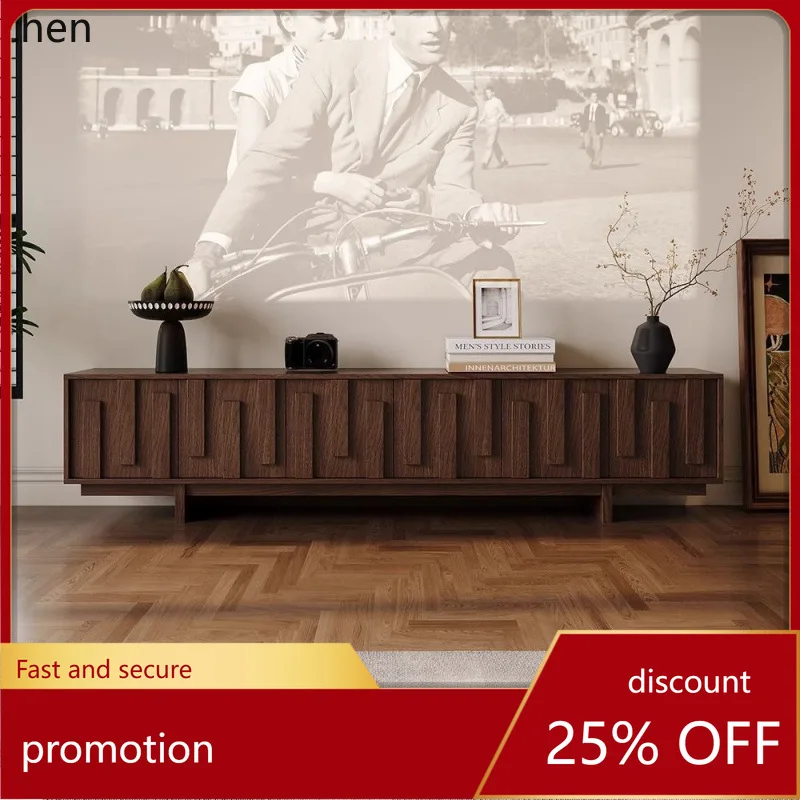 

ZML Solid Wood Vintage Storage Cabinet Integrated Living Room Home Antique Style